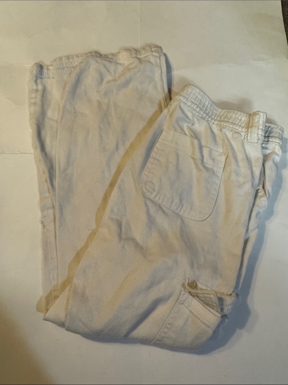 Old Navy Girls White Cargo Pants with Elastic Waist